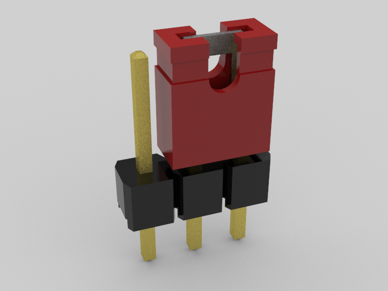 直引脚接头，3极，间距2，54毫米，带跳线